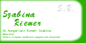 szabina riemer business card